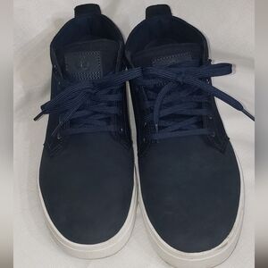 Timberland Men's Navy Chukka Boots with White Soles